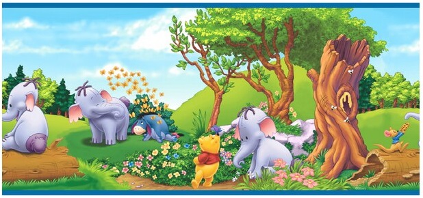 Pooh, Lumpy, Eeyore Wall Border