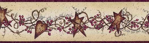 Stars, Berries & Hearts Wall Border