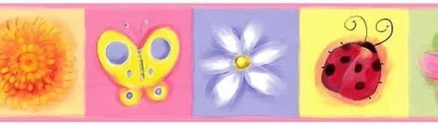 Butterfly, Flower, Ladybug Wall Border