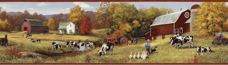 Farm scene wall border