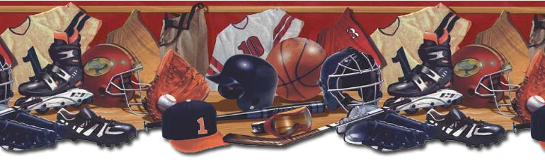 Sports Gear Wall Border