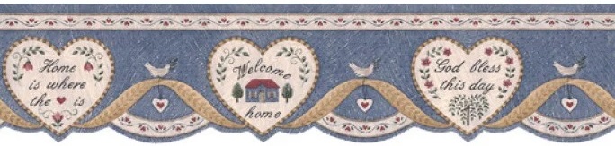Hearts, Home & Ribbon Wall Border
