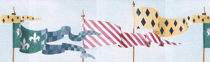 Castle Pennants Wall Border Pattern RK6800B