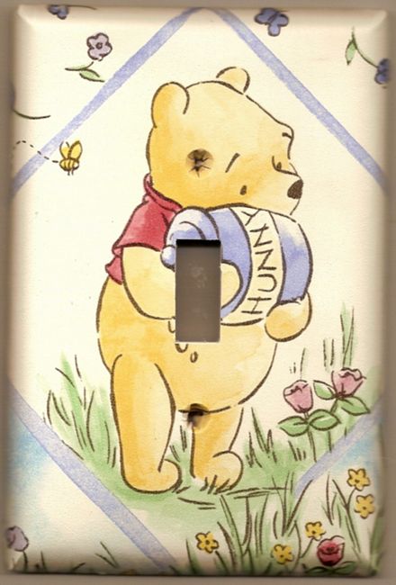 Winnie the Pooh - Switch Plate decorated with Disney wall border