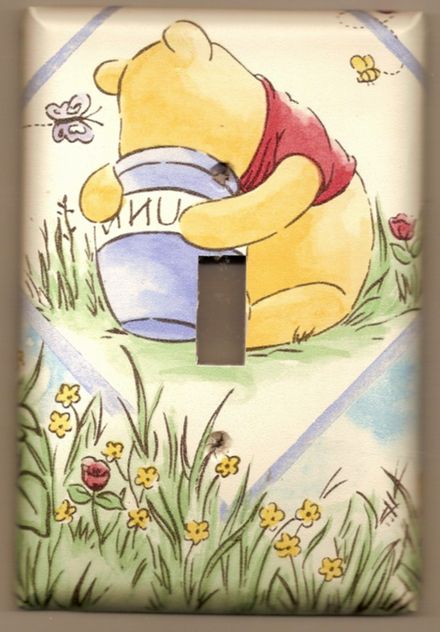 Winnie the Pooh - Switch Plate decorated with Disney wall border