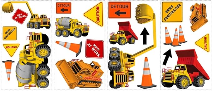 Construction wall decals